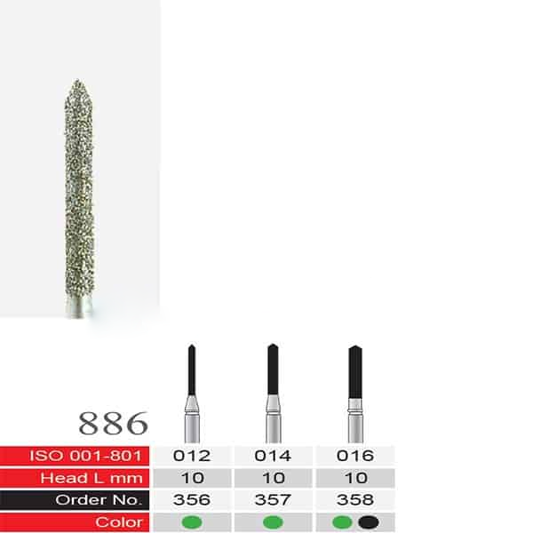 فرز الماسی دسته نقره ای BTM مدل Cylinder End Conical 135′ 886