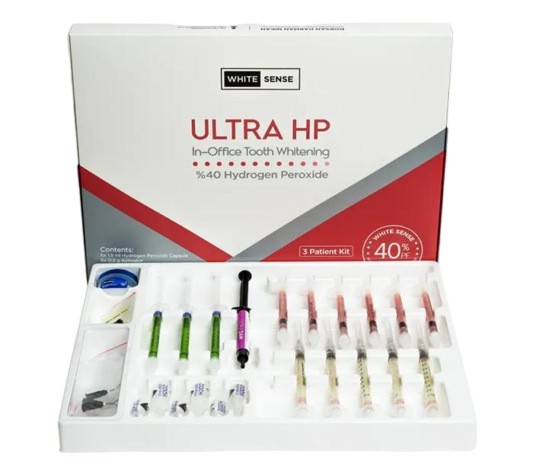 کیت بلیچینگ مطبی سه بیمار 40% White Sense Ultra HP کیت بیلیچینگ آفیس (مطبی) 3 بیمار White Sense Ultra HP