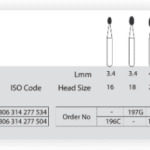 فرز الماسی مدل تخم مرغی توربین 5 عددی Dental Diamond Burs Egg 833