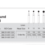 فرز الماسی مدل روند توربین 5 عددی Dental Diamond Burs Round 801