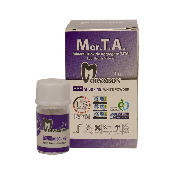 پودر اِم تی اِی 1 گرمی Morvabon MTA Cement - پودر اِم تی اِی 1.05 گرمی – MTA Cement - فروشگاه آنلاین آرمادنت - لیست قیمت لوازم دندانپزشکی