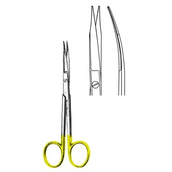 قیچی جراحی سرکج دسته طلایی Dental Device - خرید و قیمت قیچی دسته طلایی - قیچی الماسه - فروشگاه دندانپزشکی آنلاین آرمادنت