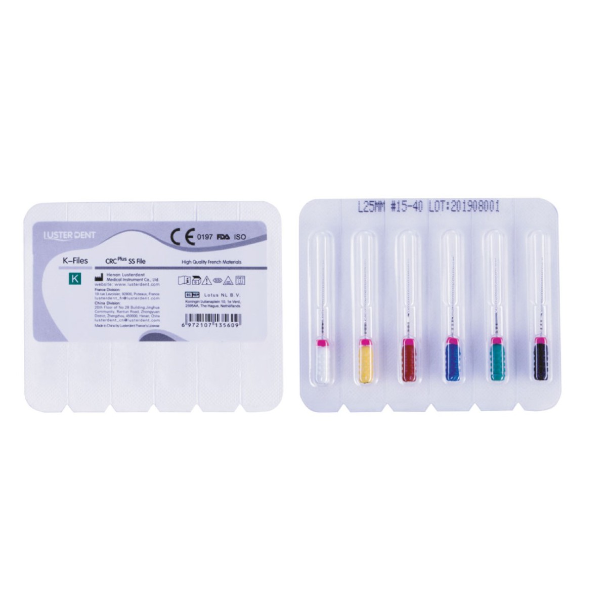 خرید و قیمت K فایل CRC طول 25 Lusterdent - خرید و قیمت K فایل طول 25 برند لاستردنت - قیمت K فایل لاستردنت - فروش فایل دستی - K فایل CRC طول 25 برند Lusterdent