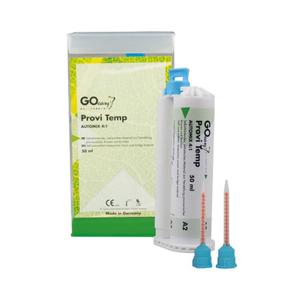 آکریل روکش و بریج موقت برند Goeasy ، خرید آکریل روکش و بریج موقت به همراه 10 عدد میکسینگ تیپ ، ماده روکش موقت GOeasy Provi Temp گو ایزی