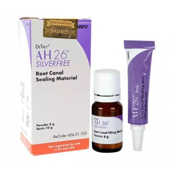 روت کانال سیلر بیس رزینی برند Dentsply - سیلر رزینی AH 26 دنسپلی - Dentsply Silver Free AH26 - خرید و قیمت روت کانال سیلر بیس رزینی برند دنتسپلای