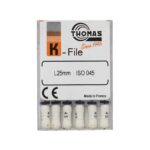 خرید و قیمت K فایل طول 25 Thomas - فایل دستی THOMAS - فروش لوازم مطب دندانپزشکی - آرمادنت - وسایل دندانپزشکی - K فایل طول 25 برند توماس