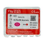 K فایل طول 25 Dental World - خرید K فایل طول 25 با بالاترین کیفیت - فروشگاه تجهیزات دندانپزشکی - فروشگاه دندانپزشکی آنلاین آرمادنت - دندال