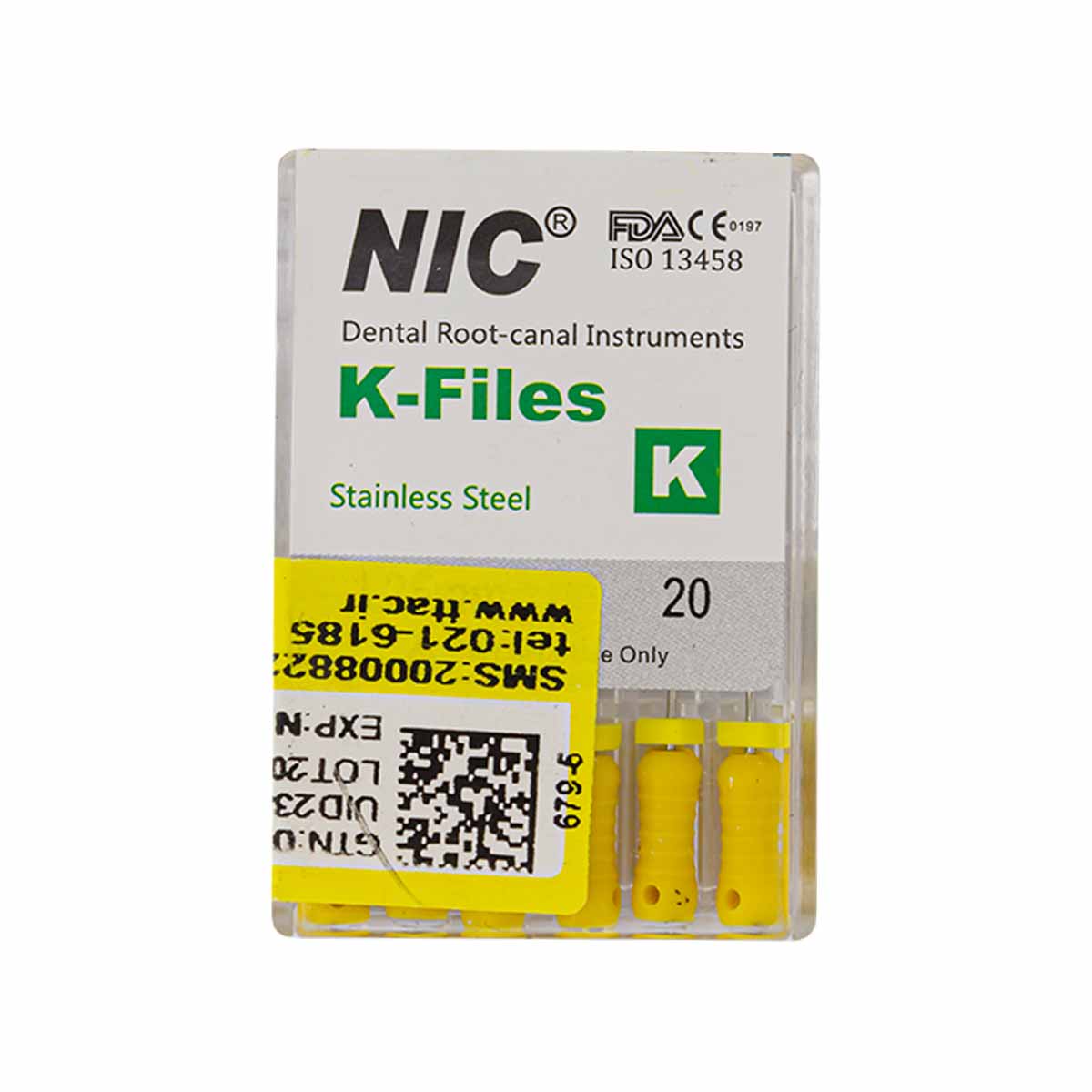 قیمت و خرید K فایل طول 25 Nik - فایل دستی K طول 25 - فروشگاه تجهیزات دندانپزشکی - تجهیزات دندانپزشکی آرمادنت - فروش انواع فایل دستی