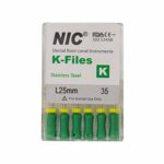 قیمت و خرید K فایل طول 25 برند NIC - فایل دستی K طول 25 - فروشگاه تجهیزات دندانپزشکی - تجهیزات دندانپزشکی آرمادنت - فروش انواع فایل دستی دندانپزشکی