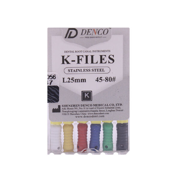 K فایل طول 25 Denco - خرید و قیمت K فایل Denco - فروش انواع K فایل - تجهیزات دندانپزشکی آرمادنت - خرید ابزار دندانپزشکی - دندانت -دندال
