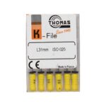 K فایل طول 31 Thomas - فایل دستی K طول 25 و 31 THOMAS - فروش لوازم مطب دندانپزشکی - خرید تجهیزات دندانپزشکی آرمادنت - دندانت - دندال